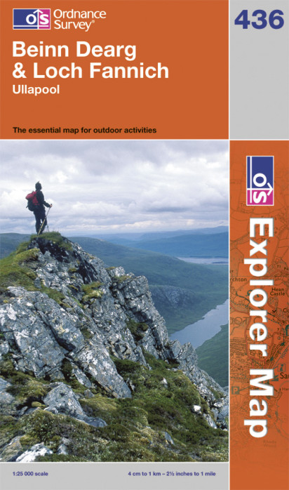 Beinn Dearg / Loch Fannich 1:25.000 turistická mapa OS #436