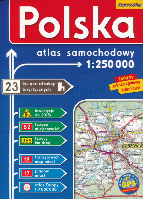 detail Polsko autoatlas 1:250t na spirále ExpressMap