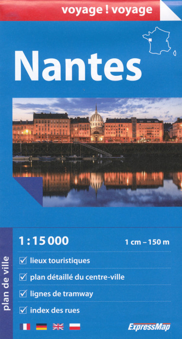 detail Nantes plán města 1:15t ExpressMap