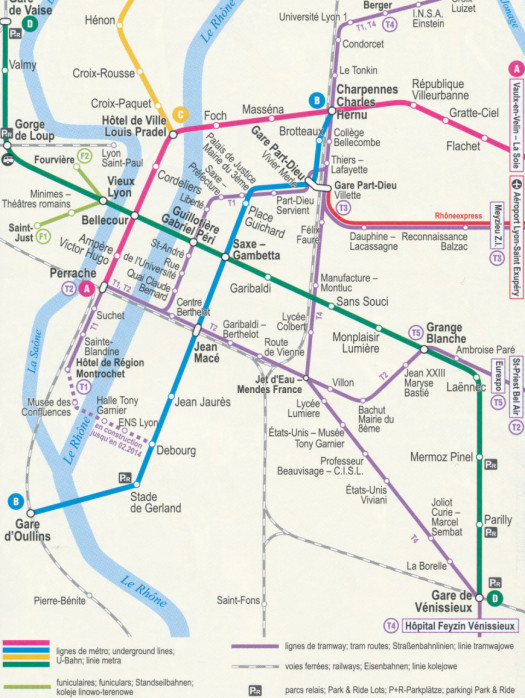 detail Lyon plán města 1:15t ExpressMap