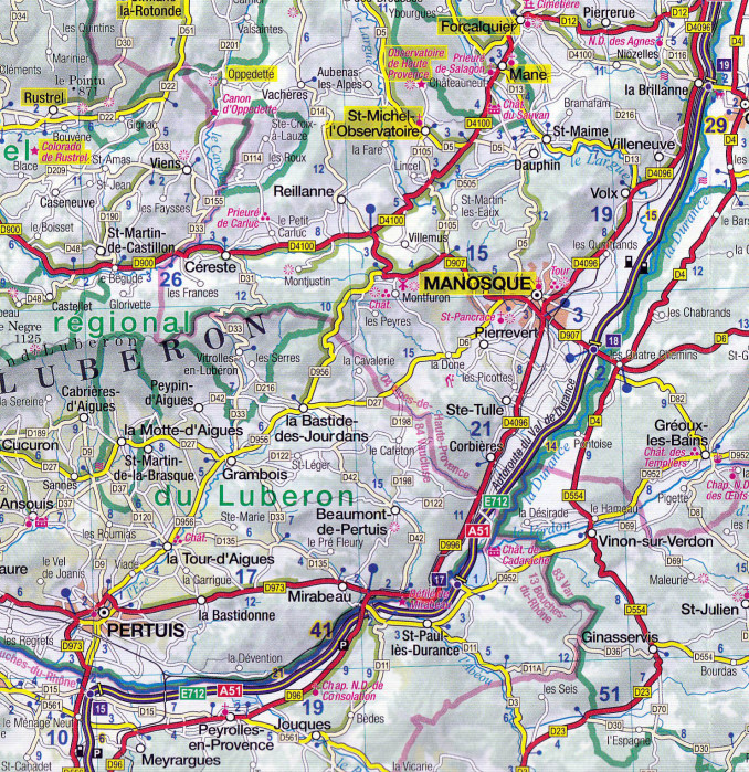 detail Provence - Azurové pobřeží 1:300t ExpressMap