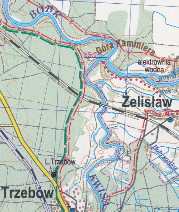 detail Bory Dolnoslaske, Nisa - Kwisa - Bobr 1:75 000 turistická mapa Galileos