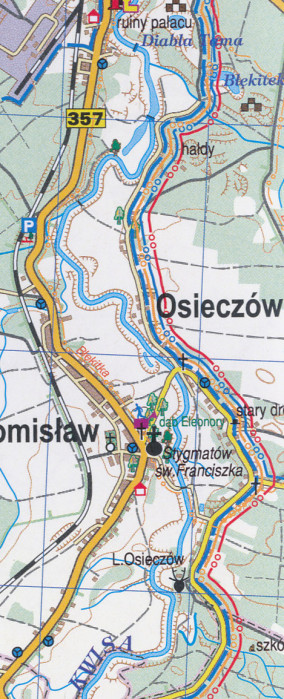 detail Bory Dolnoslaske, Nisa - Kwisa - Bobr 1:75 000 turistická mapa Galileos