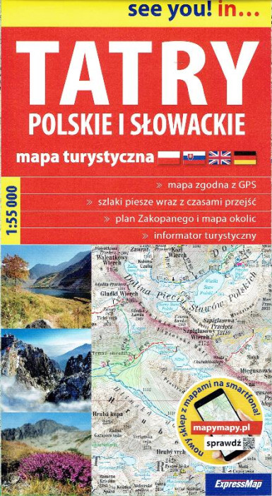 detail Tatry polské a slovenské 1:55.000 mapa EXPRESS