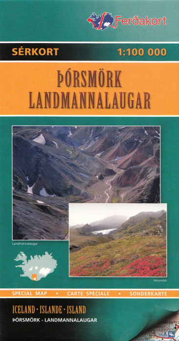 Porsmork, Landmannalaugar (Island) 1:100t mapa FERDAKORT