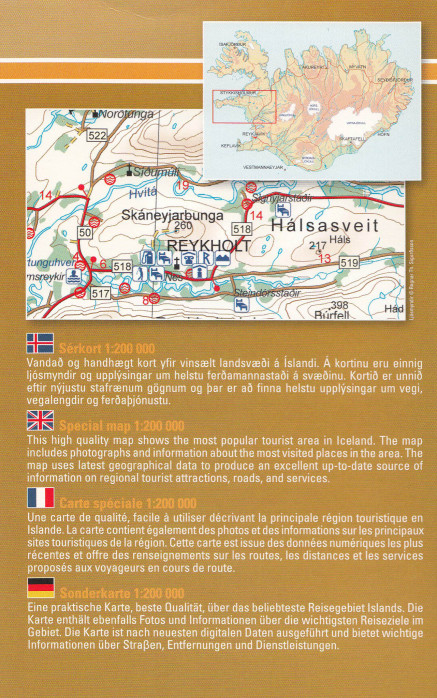 detail Snaefellsness, Borgarfjordur (Island) 1:200t mapa FERDAKORT