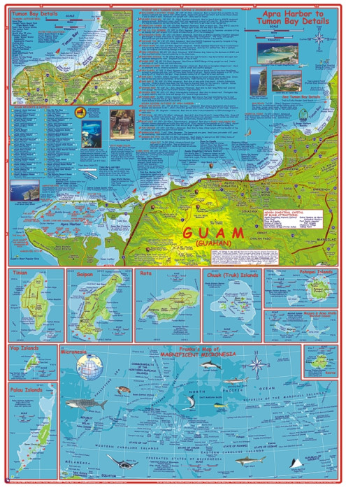 detail Guam 1:94t guide & dive mapa FRANKO´S
