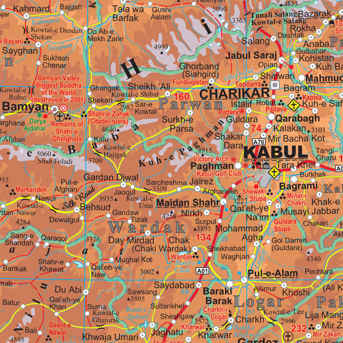 detail Afghanistan 1:3m mapa GIZI