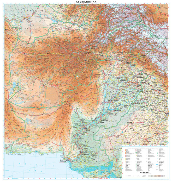 detail Afghanistan 1:3m mapa GIZI