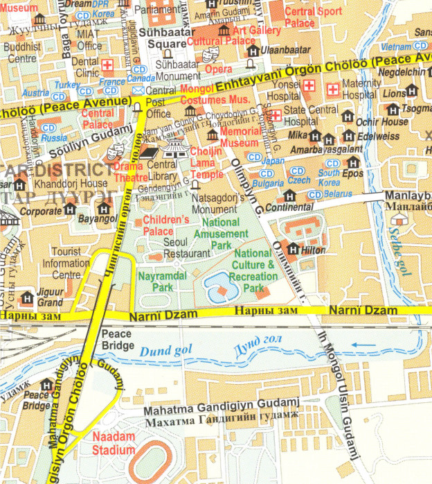 detail Mongolsko (Mongolia) 1:2m mapa GIZI