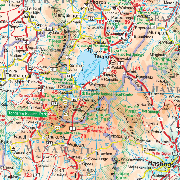 detail Nový Zéland (New Zealand) 1:1,7m mapa GIZI
