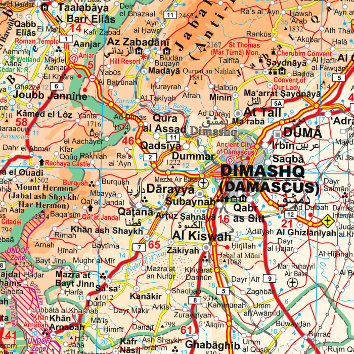 detail Sýrie & Libanon (Syria & Lebanon) 1:750t mapa GIZI