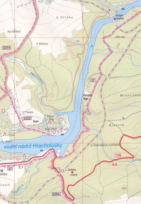 detail Český západ - Hracholusky 1:25t, mapa GOL