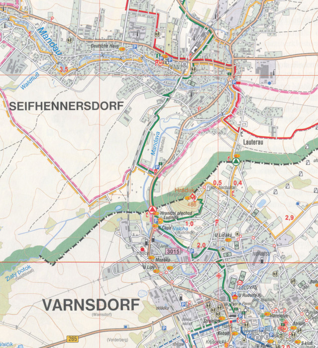 detail Varnsdorfsko & plán Varnsdorfu 1:25t, mapa GOL