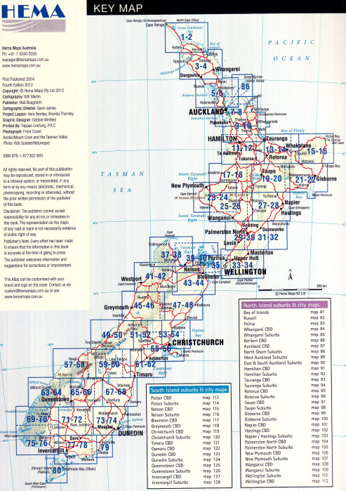detail Nový Zéland (New Zealand) Touring Atlas 1:350t HEMA