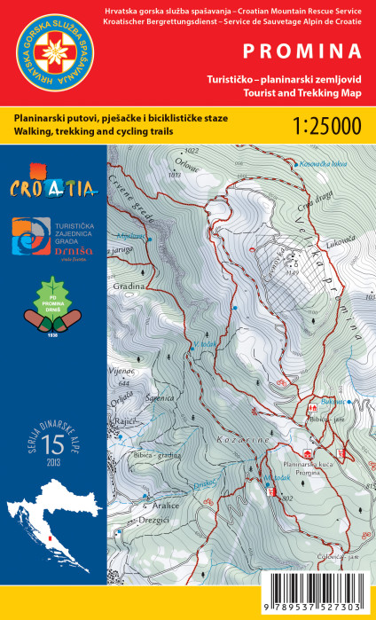 Promina 1:25.000 turistická mapa HGSS
