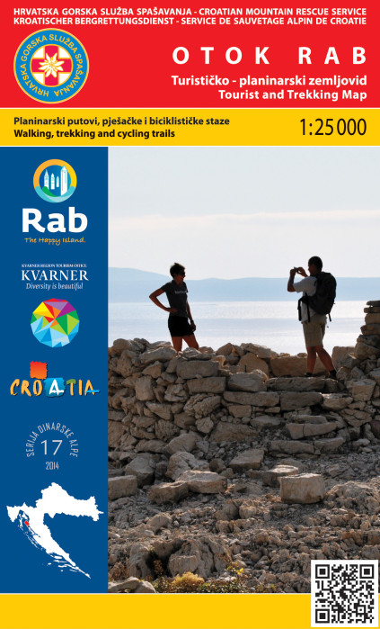 Otok Rab 1:25.000 turistická mapa HGSS