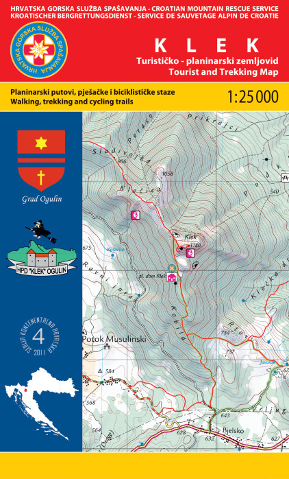 Klek 1:25 000 turistická mapa HGSS