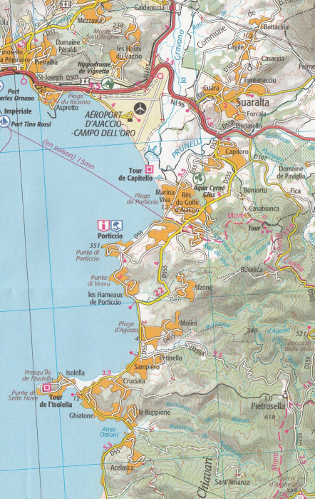 detail IGN 176 Ajaccio, Bonifacio 1:100t mapa IGN