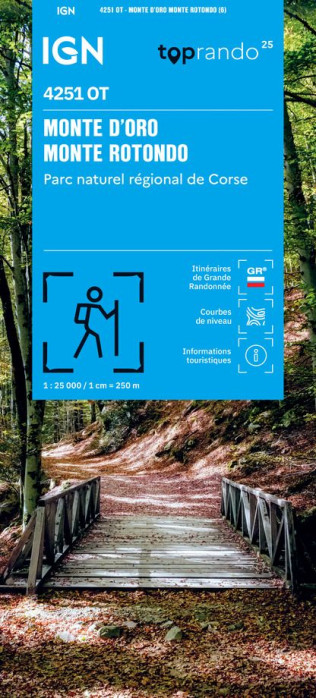 IGN 4251 OT Monte d´Oro / Monte Rotondo / PNR de Corse 1:25t mapa IGN
