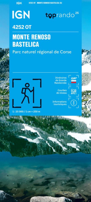 IGN 4252 OT Monte Renoso / Bastelica / PNR de Corse 1:25t mapa IGN