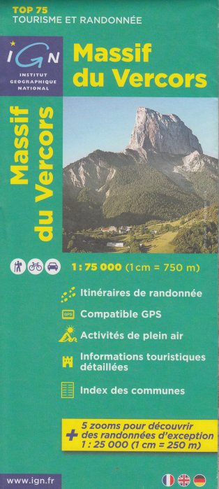 Massif du Vercors 1:75t mapa IGN