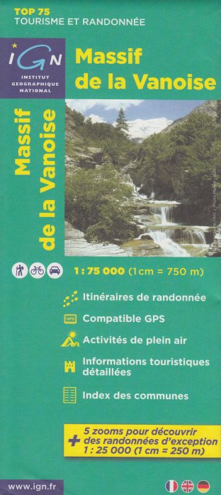 Massif de la Vanoise 1:75t mapa IGN