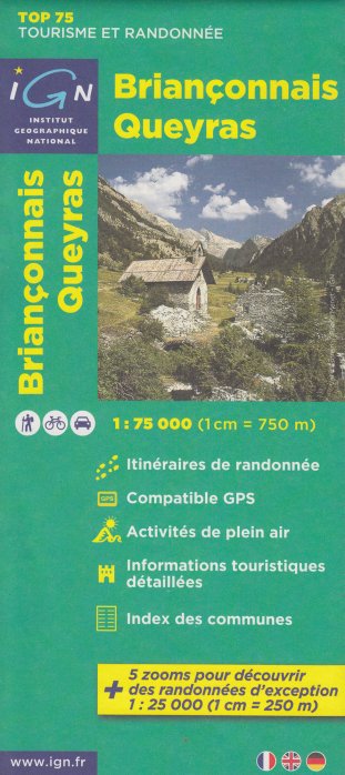 Brianconnais Queyras 1:75t mapa IGN