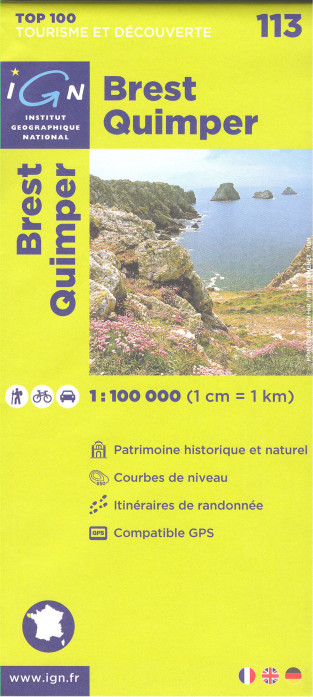 IGN 113 Brest / Quimper 1:100t mapa IGN