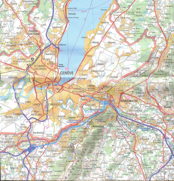 detail IGN 143 Lons-le-Saunier / Genéve 1:100t mapa IGN