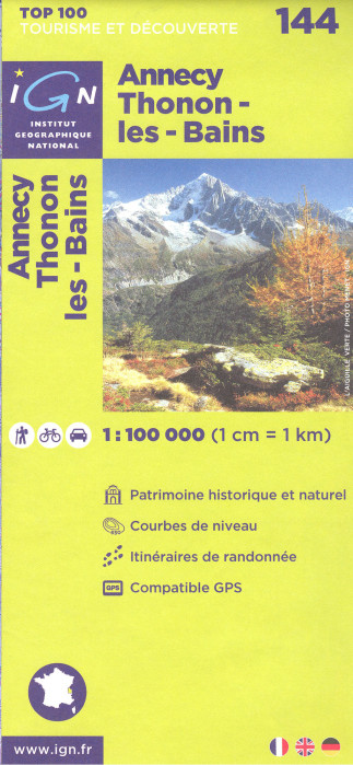 IGN 144 Annency / Thonon-les-Bains 1:100t mapa IGN