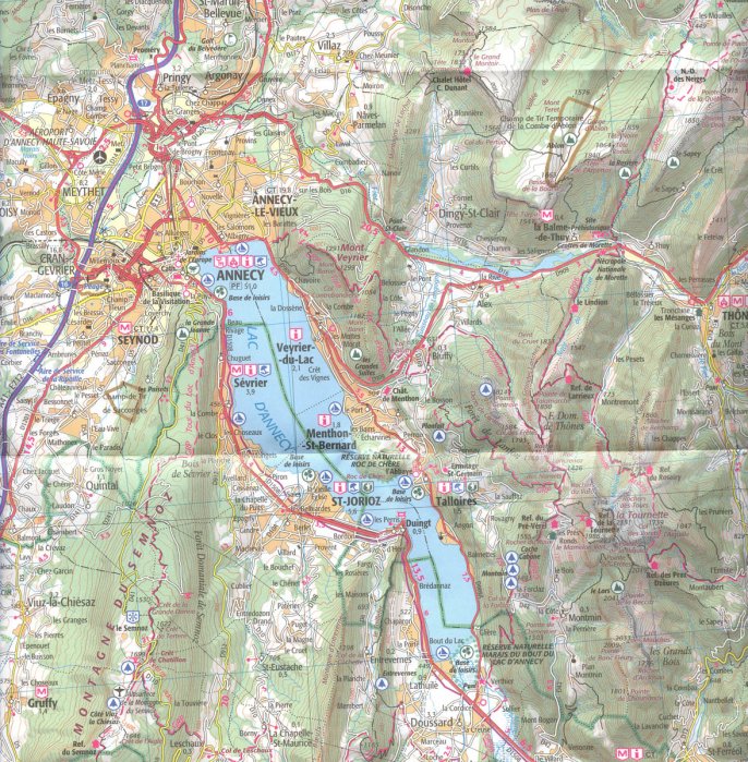 detail IGN 144 Annency / Thonon-les-Bains 1:100t mapa IGN