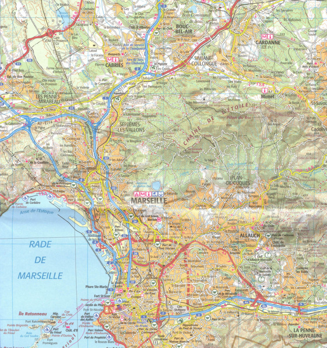 detail IGN 171 Marseille / Avignon 1:100t mapa IGN