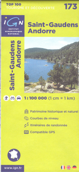 IGN 173 St-Gaudens / Andorre 1:100t mapa IGN