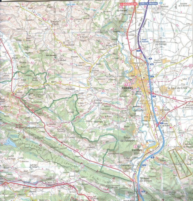 detail IGN 173 St-Gaudens / Andorre 1:100t mapa IGN
