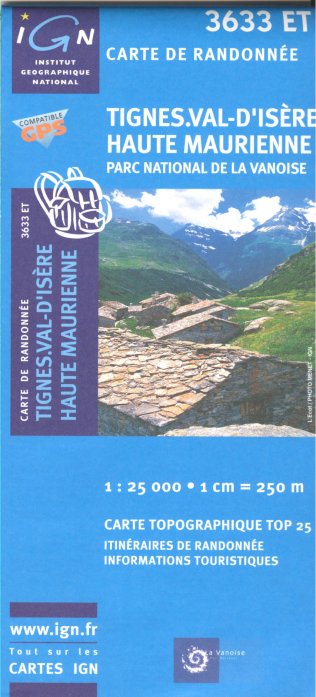 IGN 3633 ET Tignes-Val D´Isere 1:25t mapa IGN