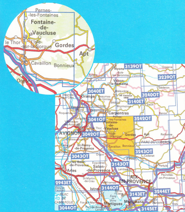 detail IGN 3142 OT Cavaillon 1:25t mapa IGN