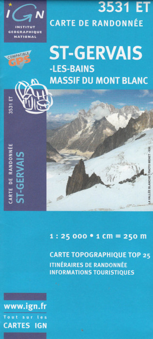 detail IGN 3531ET St. Gervais - Les Bains 1:25t mapa IGN