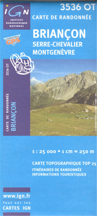 detail IGN 3536OT Briancon 1:25t mapa IGN