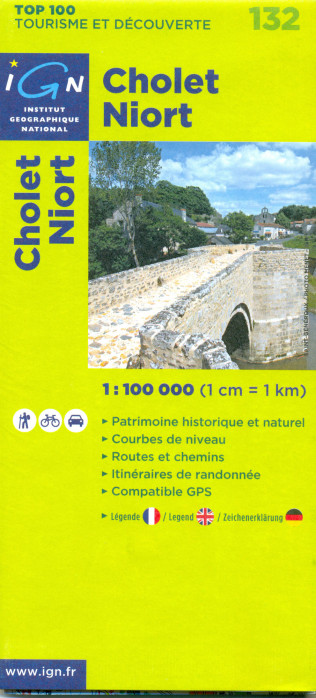 detail IGN 132 Cholet Niort 1:100t mapa IGN
