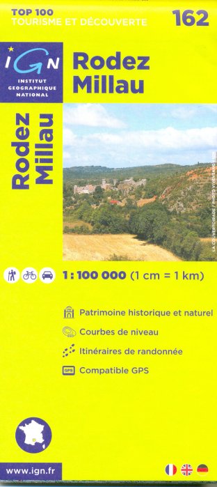 IGN 162 Rodez Millau 1:100t mapa IGN