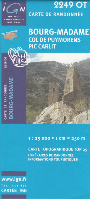 IGN 2249 OT Bourg - Madame 1:25t mapa IGN