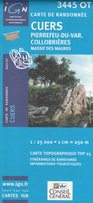 IGN 3445 OT Cuers-Pierrefeu du Var Coll. 1:25t mapa IGN