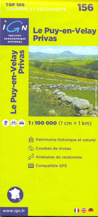 detail IGN 156 Le Puy-en-Velay 1:100t mapa IGN