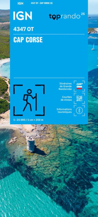 IGN 4347 OT Cap Corse 1:25t mapa IGN