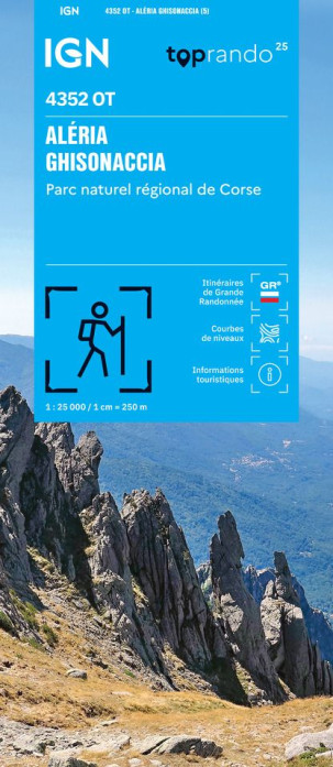 IGN 4352 OT Aléria, Ghisonaccia, PNR de Corse 1:25t mapa IGN