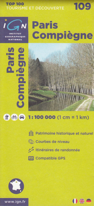 IGN 109 Paris, Compiegne 1:100t mapa IGN