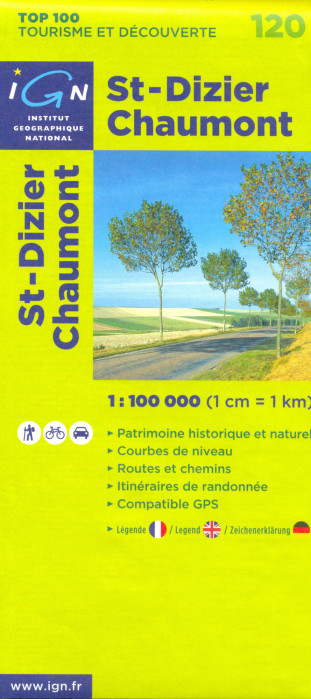 IGN 120 St-Dizier, Chaumont 1:100t mapa IGN