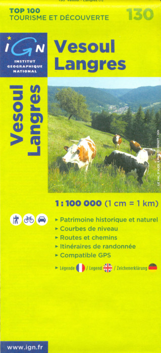 IGN 130 Vesoul, Langres 1:100t mapa IGN