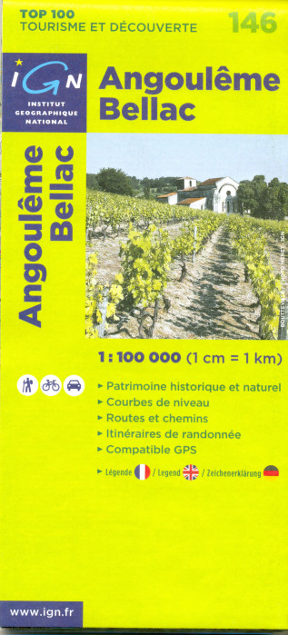IGN 146 Angouleme, Bellac 1:100t mapa IGN
